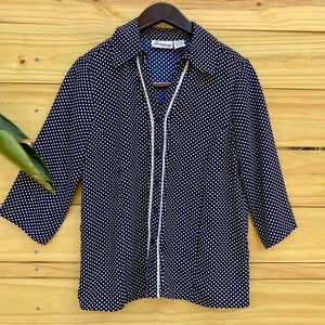 Vintage Polkadot Button up 3/4 Sleeve Blouse PS